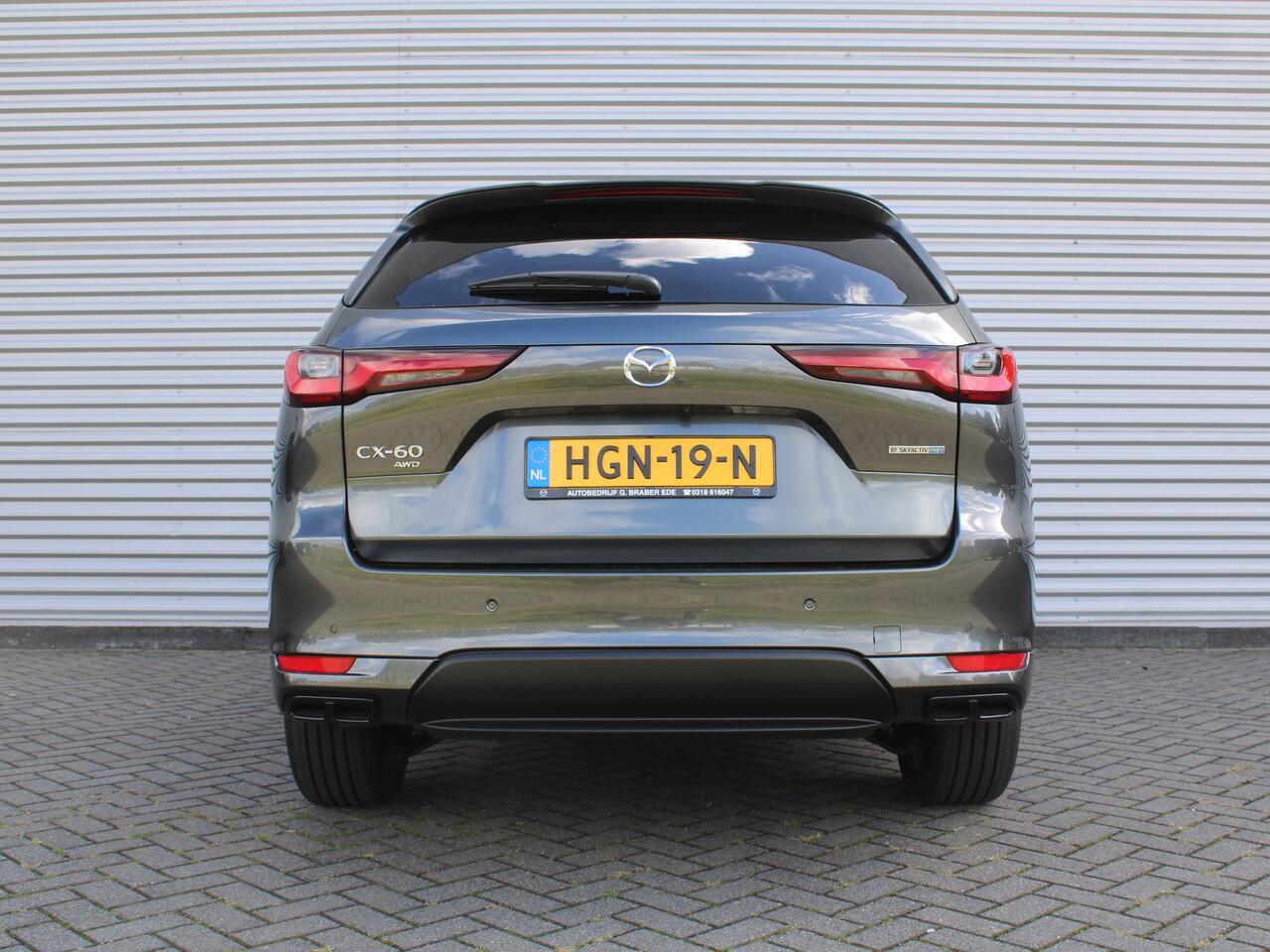 Mazda CX-60 2.5 e-SkyActiv PHEV Homura Plus | Stuur-/stoelverwarming+ventilatie | Schuifdak | Leer | HUD | Elek. stuur-/stoelverstelling | Camera rondom | 20" LM |