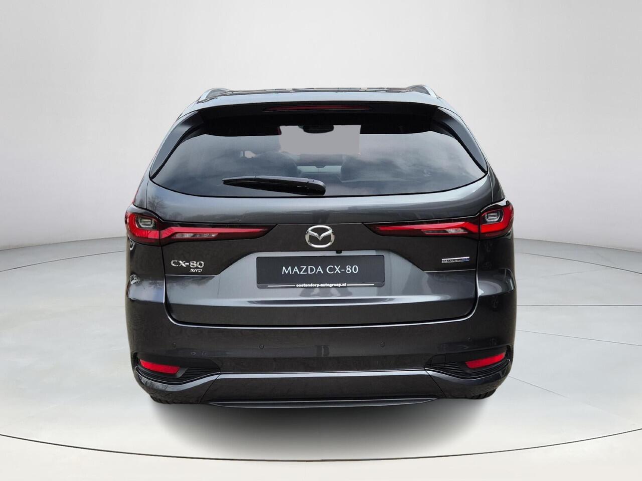 Mazda CX-80 2.5 e-SkyActiv PHEV Takumi Plus | 9000,- korting | Ongekentekend | 6 persoons | Panoramadak | 360 Camera | Adaptieve cruise control | Bose | 7 Persoons |