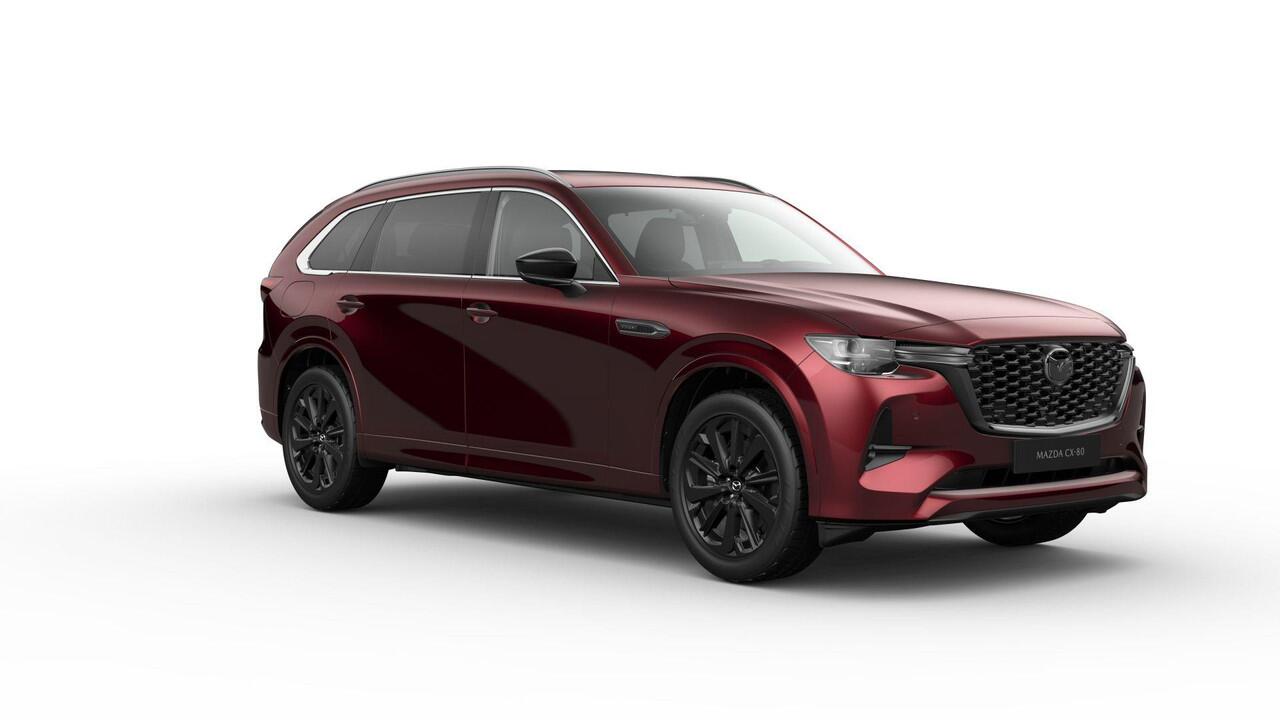 Mazda CX-80 2.5 e-SkyActiv PHEV Homura Plus / Artisan Red / Zwart Nappa leder