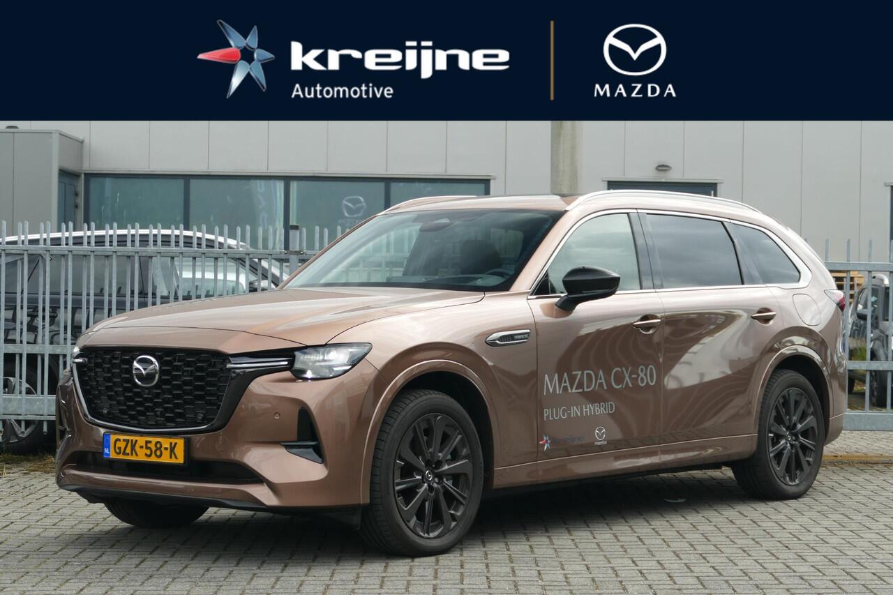 Mazda CX-80 2.5 e-SkyActiv PHEV Homura Plus 6p. | Trekhaak | 360 View | Adapt Cruise | Apple/Android | Bose | Pano | RIJKLAARPRIJS!!