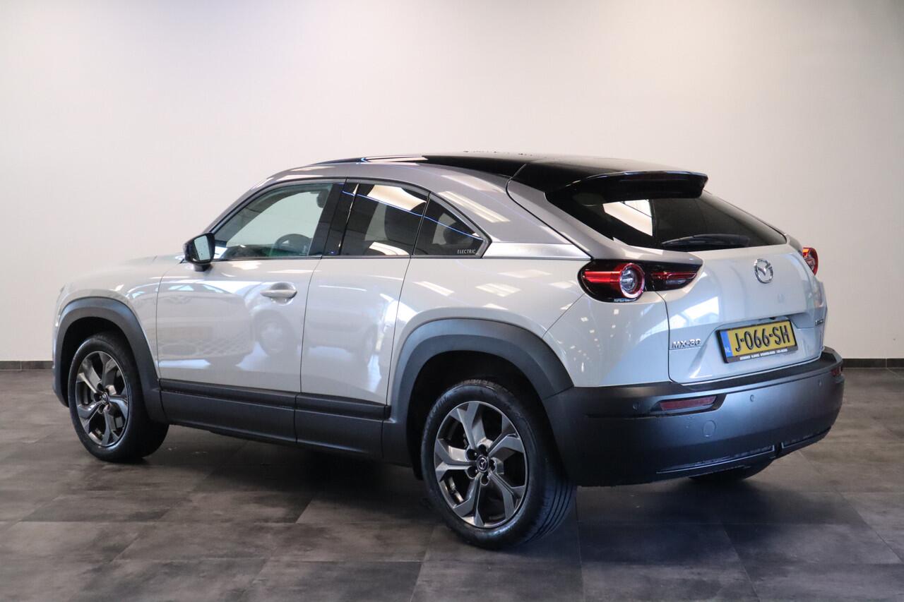 Mazda MX-30 e-SkyActiv 145 First Edition 36 kWh Navigatie Halfleder interieur 18 lmv lane ass. 24 maanden garantie mogelijk (*vraag naar de voorwaarden)