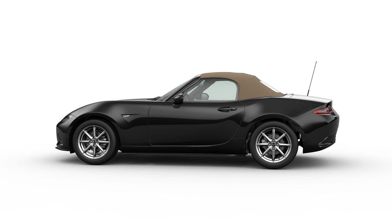 Mazda MX-5 Kazari | 16-inch lichtmetalen velgen in Bright Dark (Skyactiv-G 132) | 17-inch lichtmetalen velgen in Machining (Skyactiv-G 184) | 8-inch LCD-touchscreen kleurendisplay
