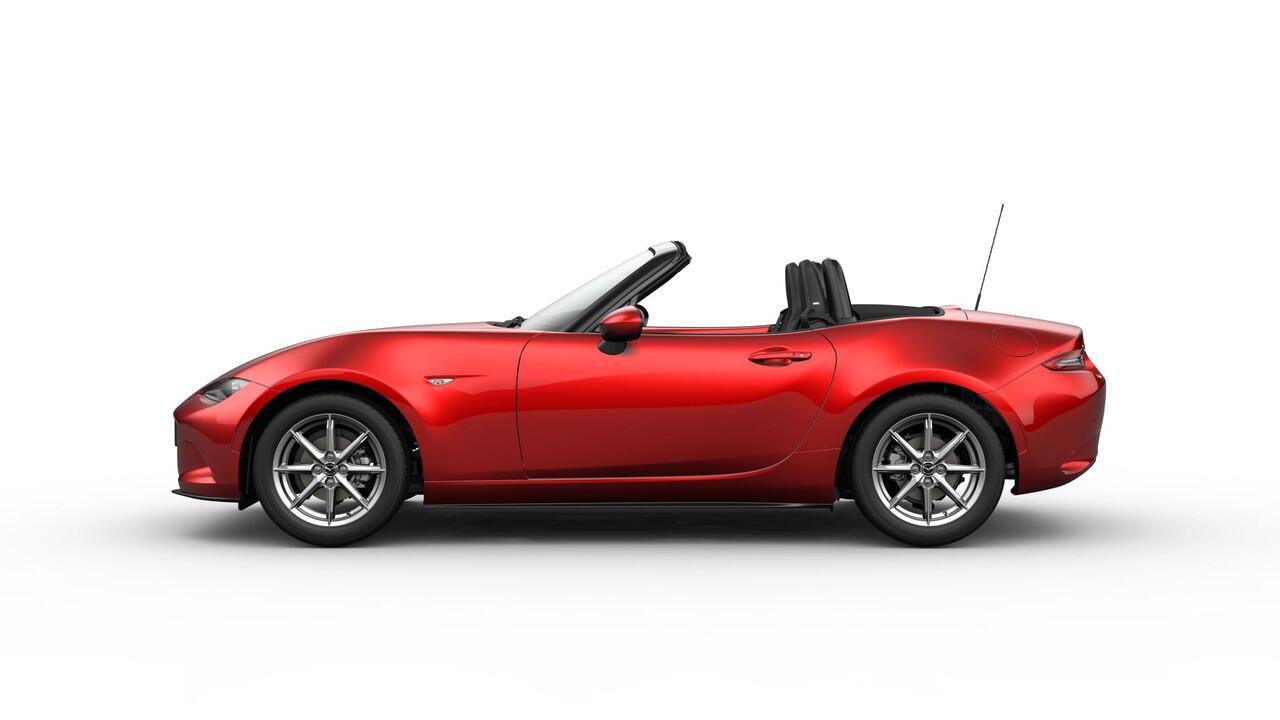 Mazda MX-5 Exclusive-Line | 16-inch lichtmetalen velgen in Bright Dark (Skyactiv-G 132) | 17-inch lichtmetalen velgen in Machining (Skyactiv-G 184) | 8-inch LCD-touchscreen kleurendisplay