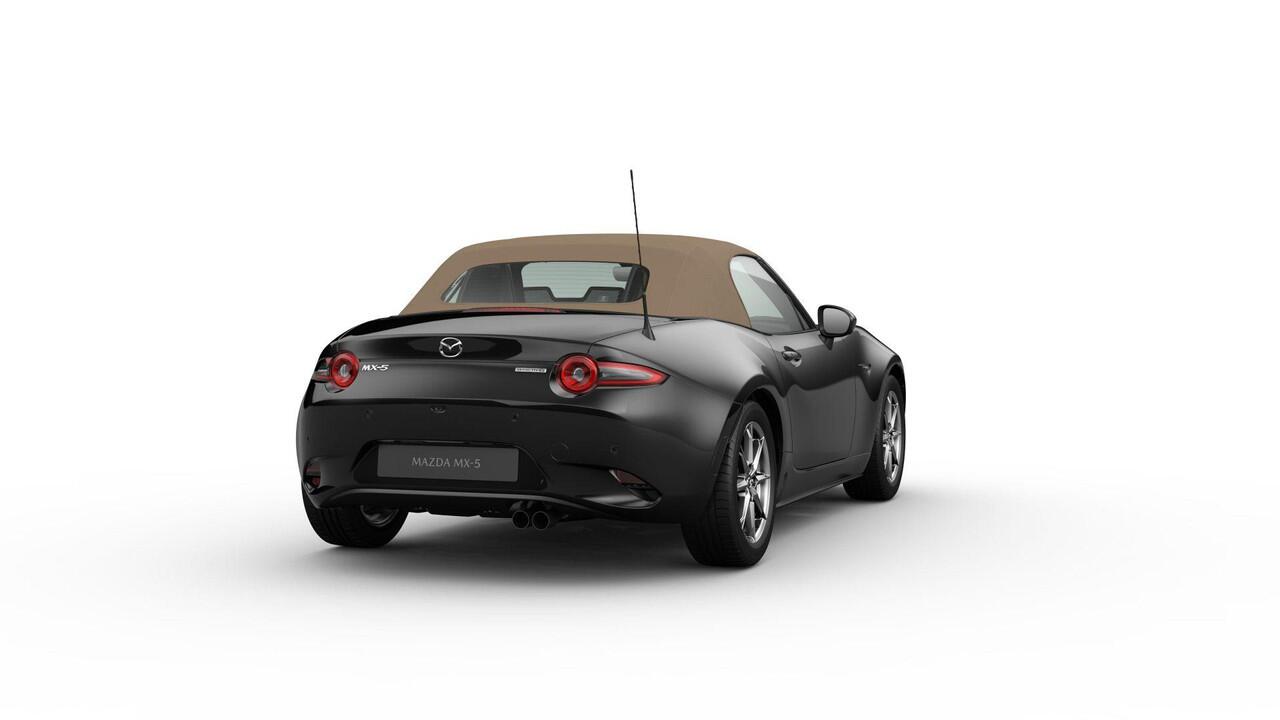 Mazda MX-5 Kazari | 16-inch lichtmetalen velgen in Bright Dark (Skyactiv-G 132) | 17-inch lichtmetalen velgen in Machining (Skyactiv-G 184) | 8-inch LCD-touchscreen kleurendisplay