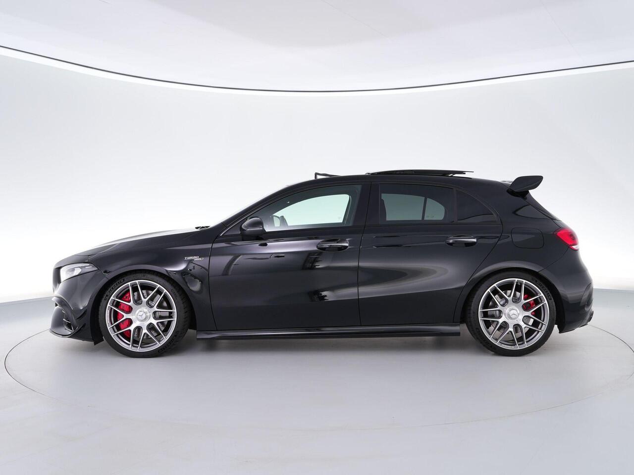 Mercedes-Benz A-KLASSE 45S AMG 420pk 4MATIC+ Edition 1 |dealer onderhouden|Brabus verlagingsset|Milltek downpipe|schaalstoelen|panoramadak|Burmester|Aero pakket|memory|K&N luchtfilter|