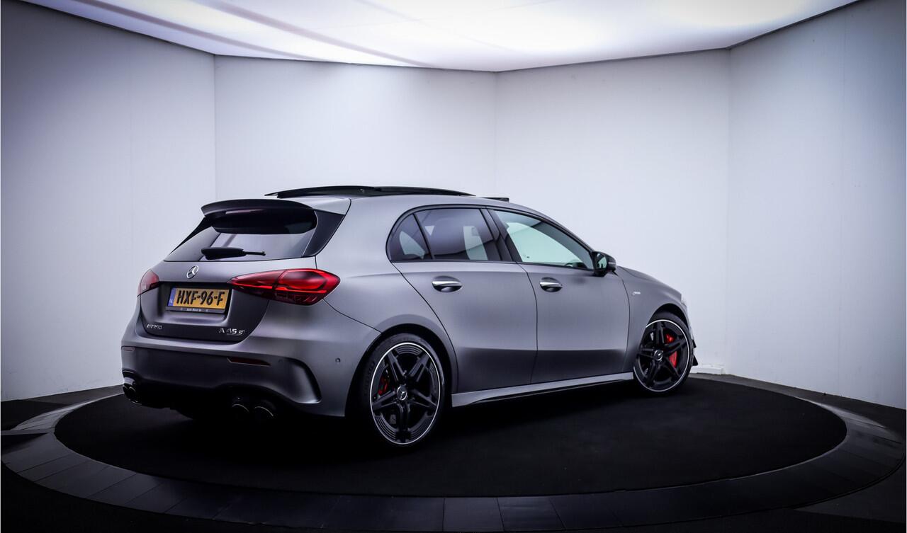 Mercedes-Benz A-KLASSE AMG 45 S 4MATIC+ 124k NIEUWPRIJS | PANO | HEADUP | VOL.LEDER | 360 CAM | AERO PAKKET | MEM ST. | BURMESTER | VOL. OPTIES