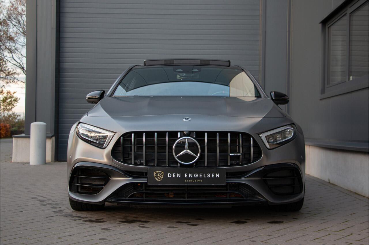 Mercedes-Benz A-KLASSE A45 S AMG 4MATIC+ | 421PK | ACC | Pano | Burmester | Lane & Side Assist | Camera | Multibeam Led | Magno Kleur | Sfeerverlichting | Apple Carplay | Sportuitlaat | 19" | MBUX+ | Magno Lak | Dealer OH. | Track Pace | Verkeersbordenherkenning | Rijassistenti