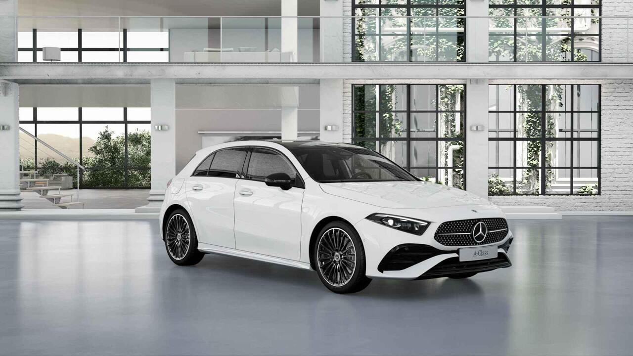 Mercedes-Benz A-KLASSE 250e Business Solution AMG | Panoramaschuifdak | Stoelverwarming | Achteruitrijcamera | Nightpakket | 19 inch AMG-velgen |