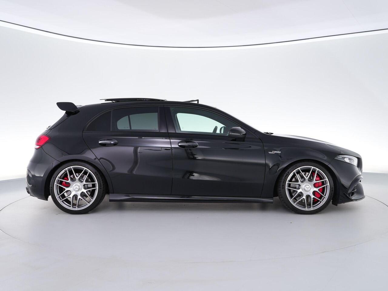 Mercedes-Benz A-KLASSE 45S AMG 420pk 4MATIC+ Edition 1 |dealer onderhouden|Brabus verlagingsset|Milltek downpipe|schaalstoelen|panoramadak|Burmester|Aero pakket|memory|K&N luchtfilter|