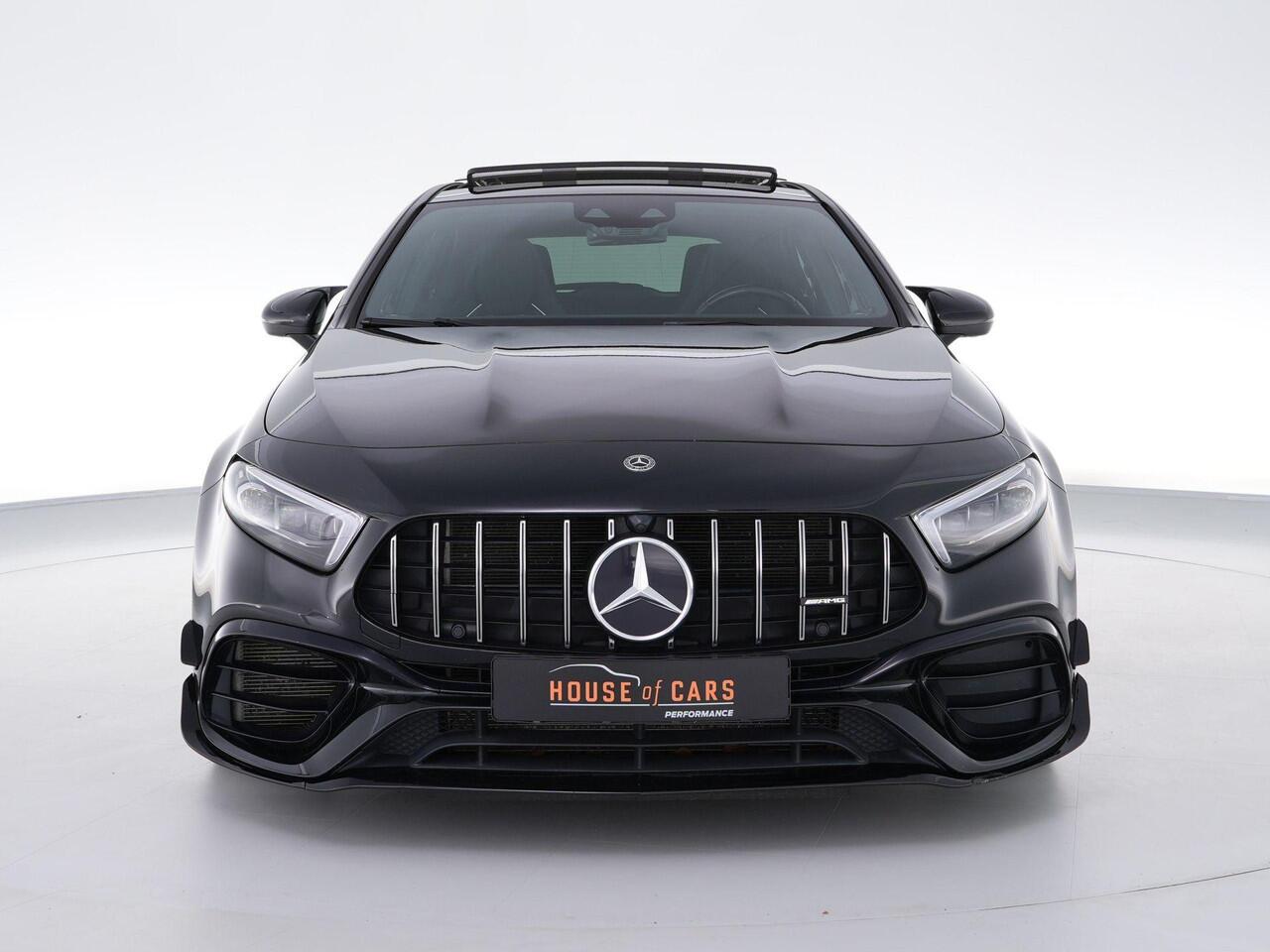 Mercedes-Benz A-KLASSE 45S AMG 420pk 4MATIC+ Edition 1 |dealer onderhouden|Brabus verlagingsset|Milltek downpipe|schaalstoelen|panoramadak|Burmester|Aero pakket|memory|K&N luchtfilter|