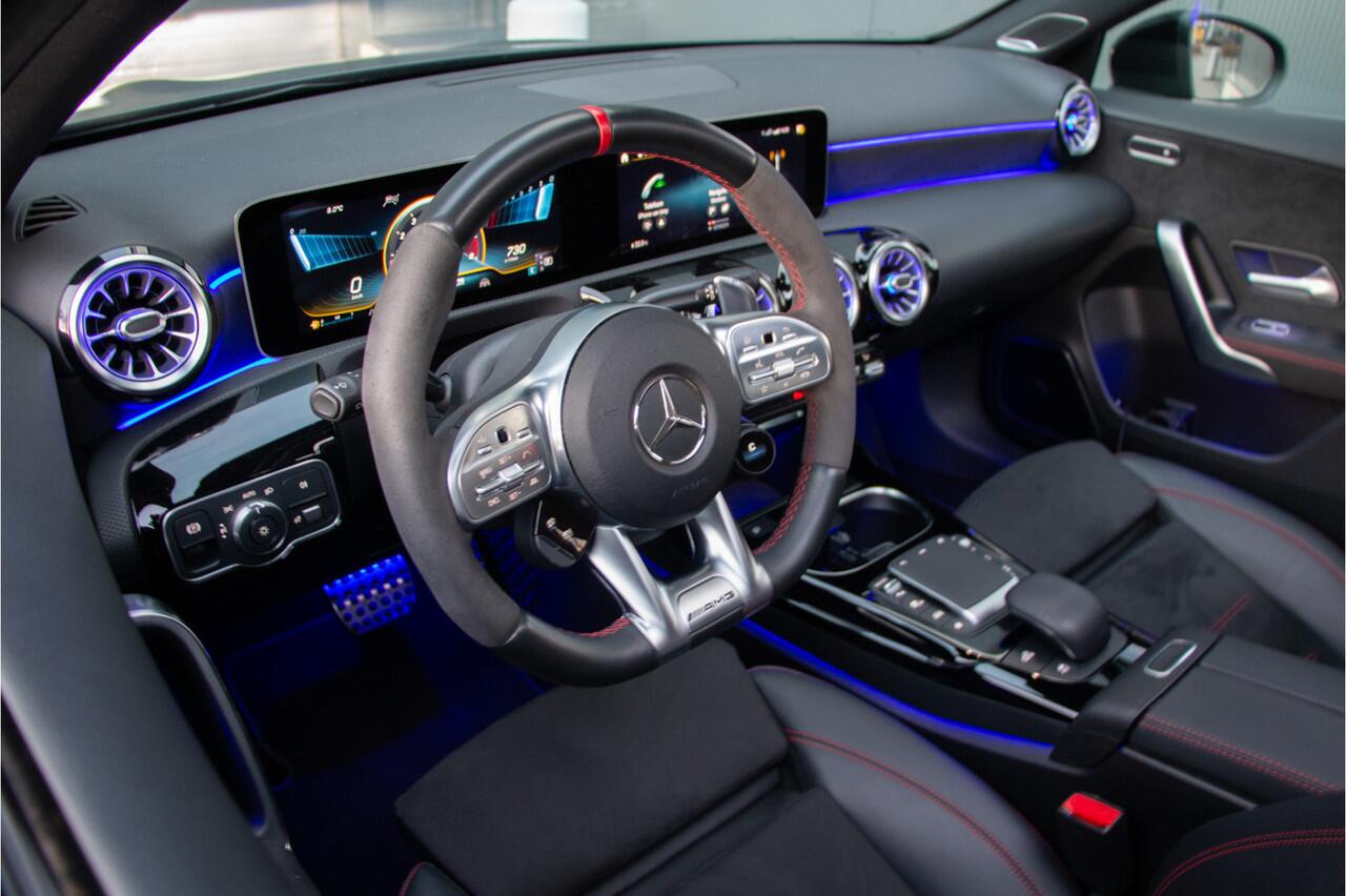 Mercedes-Benz A-KLASSE A45 S AMG 4MATIC+ | 421PK | ACC | Pano | Burmester | Lane & Side Assist | Camera | Multibeam Led | Magno Kleur | Sfeerverlichting | Apple Carplay | Sportuitlaat | 19" | MBUX+ | Magno Lak | Dealer OH. | Track Pace | Verkeersbordenherkenning | Rijassistenti