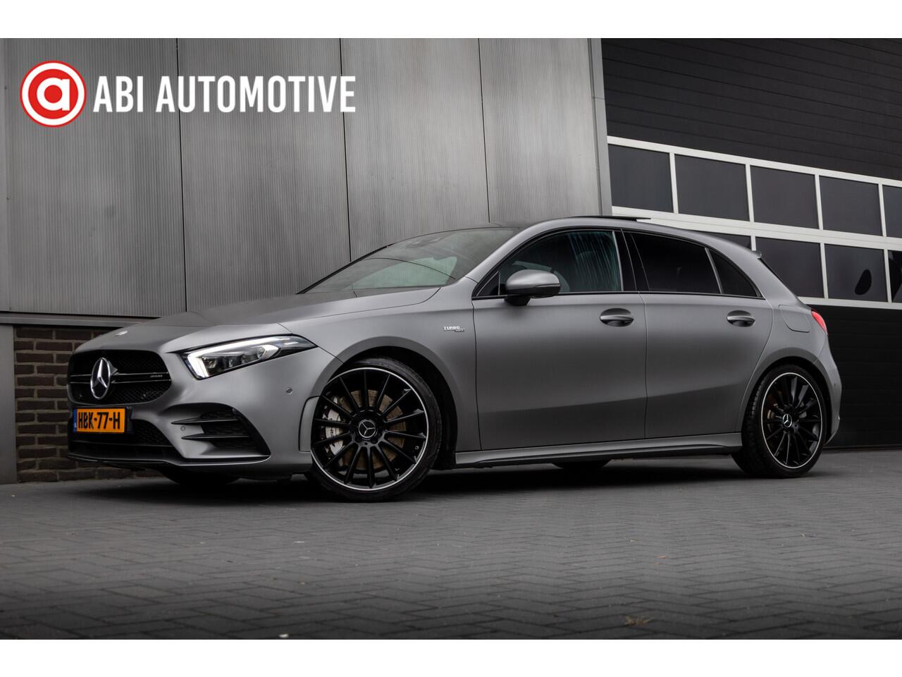 Mercedes-Benz A-KLASSE AMG 35 4MATIC 306 pk Premium Plus AMG-Pakket / Mat-Grijs/ Pano-Dak/ Burmester/ Camera/ Keyless/ Wide-Screen/ Sfeer-Verl/ Sport-Stoelen/ Stoel.Verw/ 19'' LMV