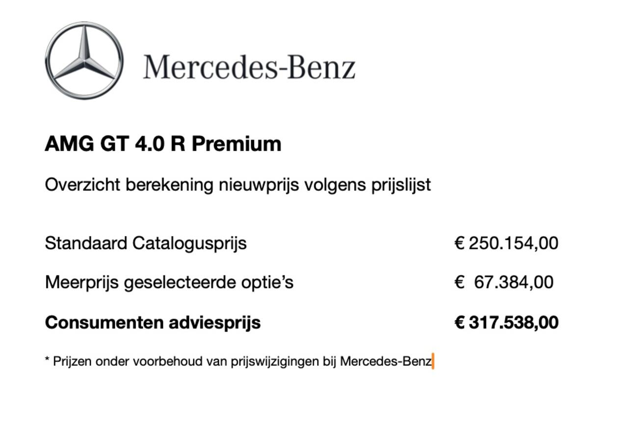 Mercedes-Benz AMG-GT 4.0 R Pro 1/750 | NL auto | Full Xpel