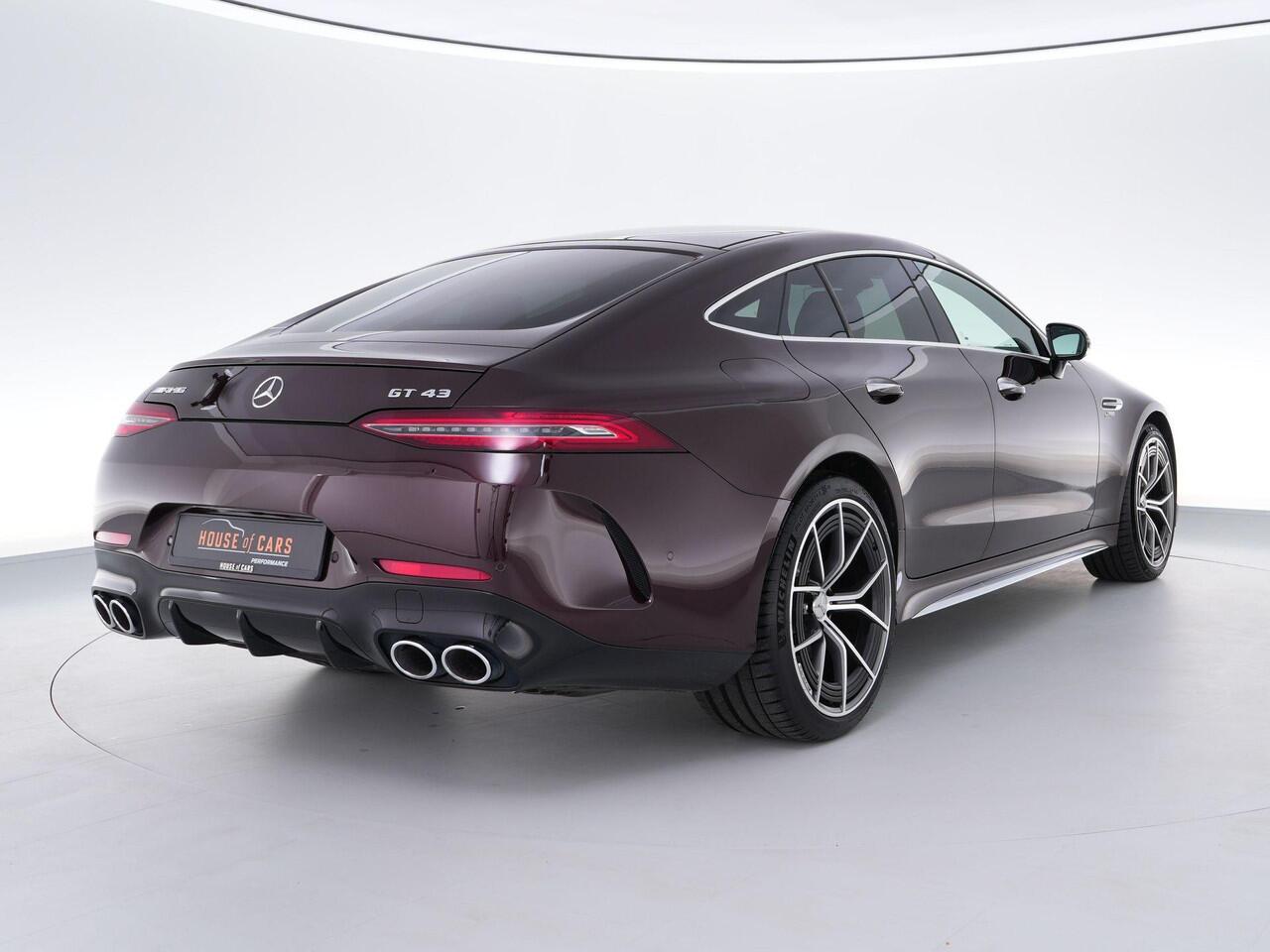 Mercedes-Benz AMG-GT 4-Door Coupé 43AMG 367pk 4MATIC+ Premium Plus |dealer onderhouden|manufaktur|panoramadak|Burmester|head-up display|massage|memory|Stoelverwarming & verkoeling|360°-camera|Apple Carplay|sfeerverlichting|carbon interieur|