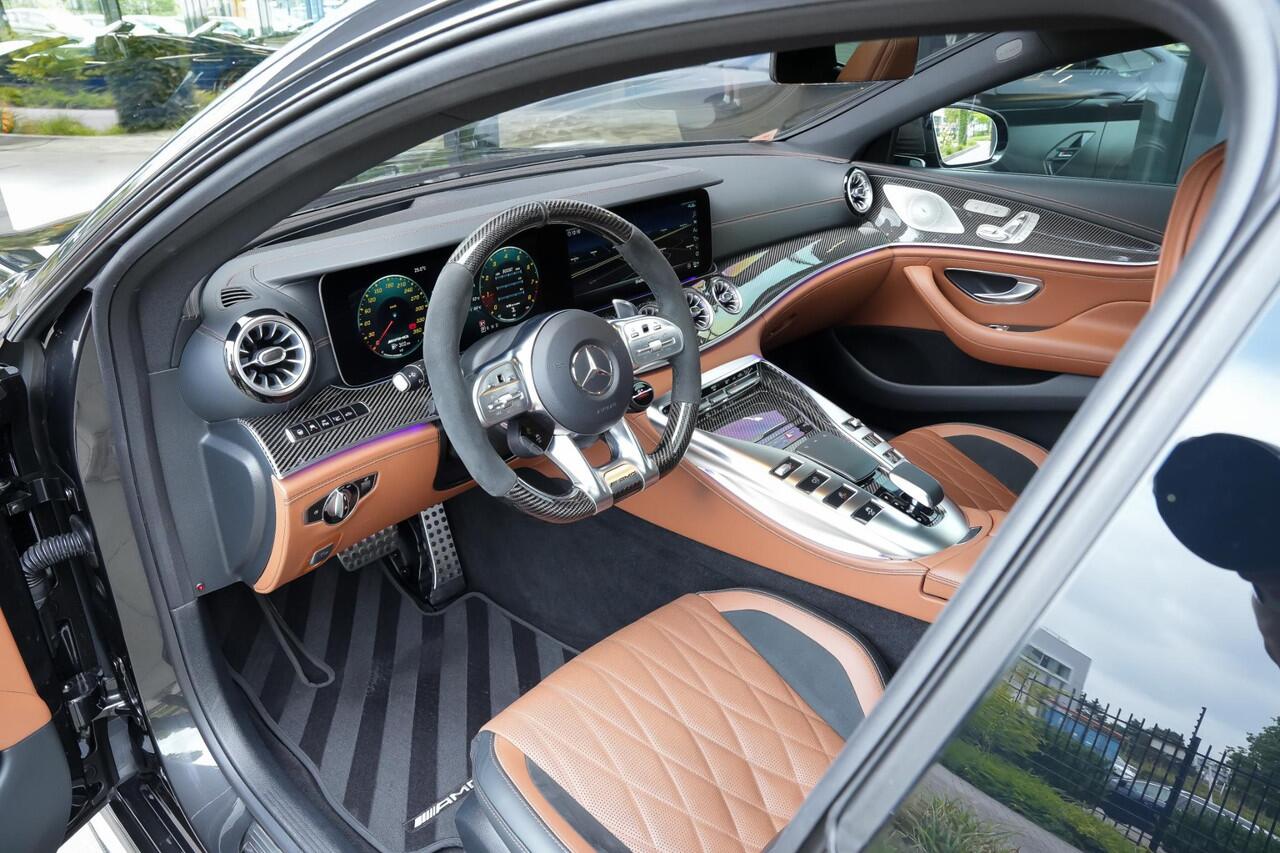 Mercedes-Benz AMG-GT 4-Door Coupe 63S AMG 640pk 4MATIC+ Premium Plus |Org NL|1e lak|dealer onderhouden|schuif/kantel|Burmester|keramisch|track pace|HUD|memory|Carbon exterieur|Carbon interieur|luchtvering|360 camera|21"|