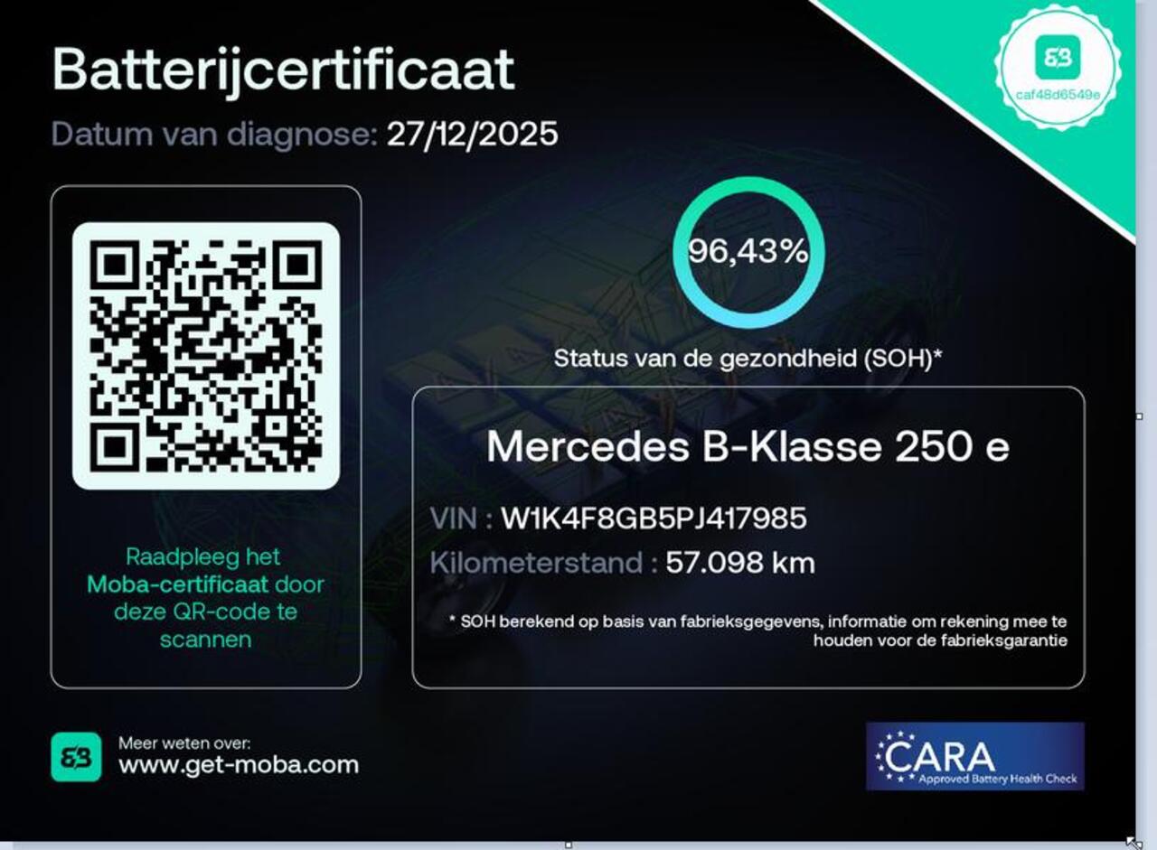 Mercedes-Benz B-KLASSE 250 e Luxury Line SOH 96% | Camera | Navigatie | Stoelverwarming |
