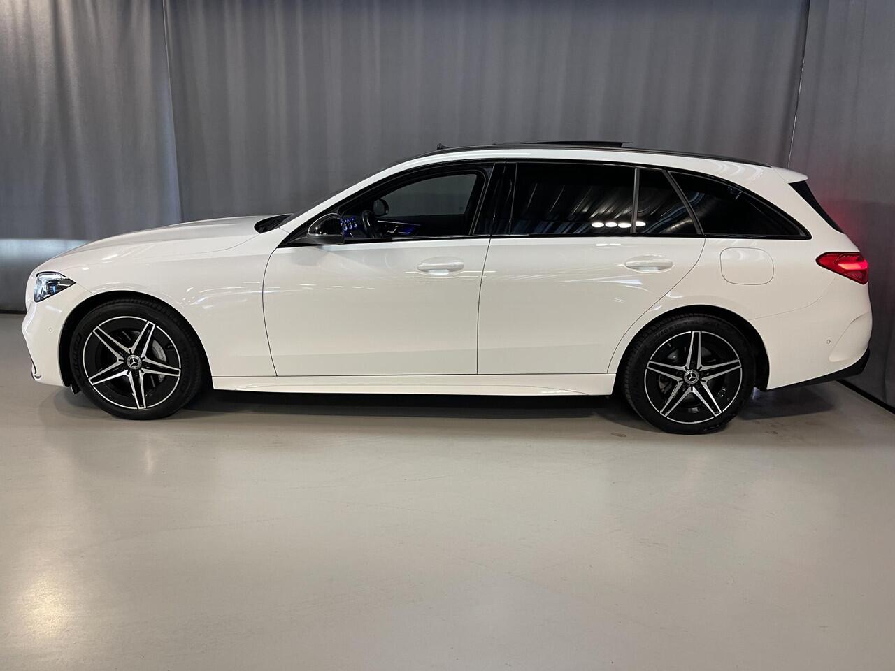 Mercedes-Benz C-KLASSE Estate 300 e AMG Line 18"/Panoramadak/Laser LED/Trekhaak/Stoelverwarming + memory l + r/Adaptieve cruise/Sfeerverlichting premium/Elektrische klep/Apple Carplay & Android Auto