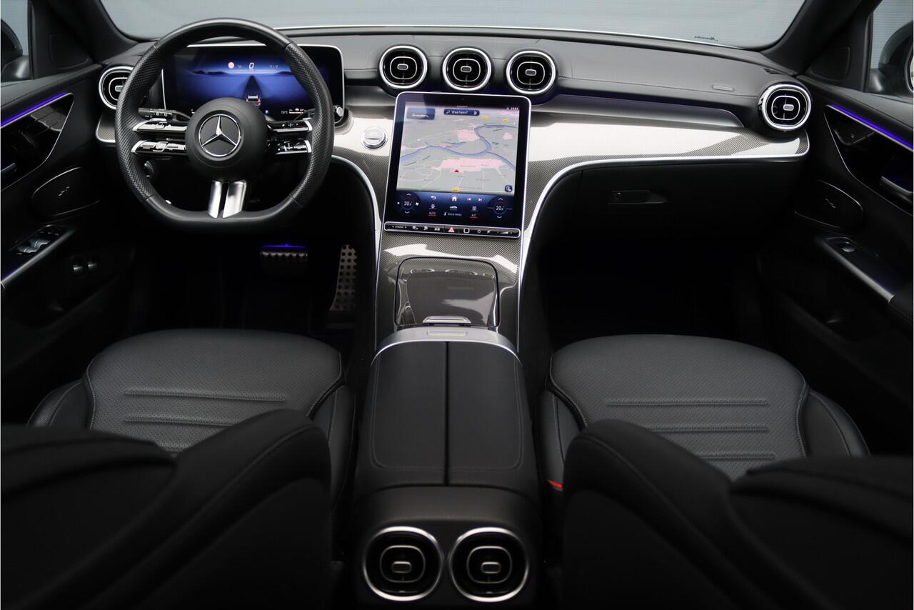 Mercedes-Benz C-KLASSE Estate 300 e AMG Line Aut9 | Panoramadak | Trekhaak | Leder | Camera | Sfeerverlichting | Dodehoekassistent | Stoelverwarming | Advanced Sound System | High Perf. LED |