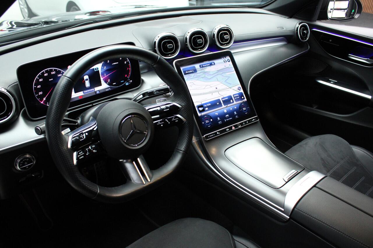 Mercedes-Benz C-KLASSE Estate 180 AMG Line Navi Leer Camera Nightpack PTS Ambient Elekt. achterklep Trekhaak elektr. PTS LM velgen BTW auto!