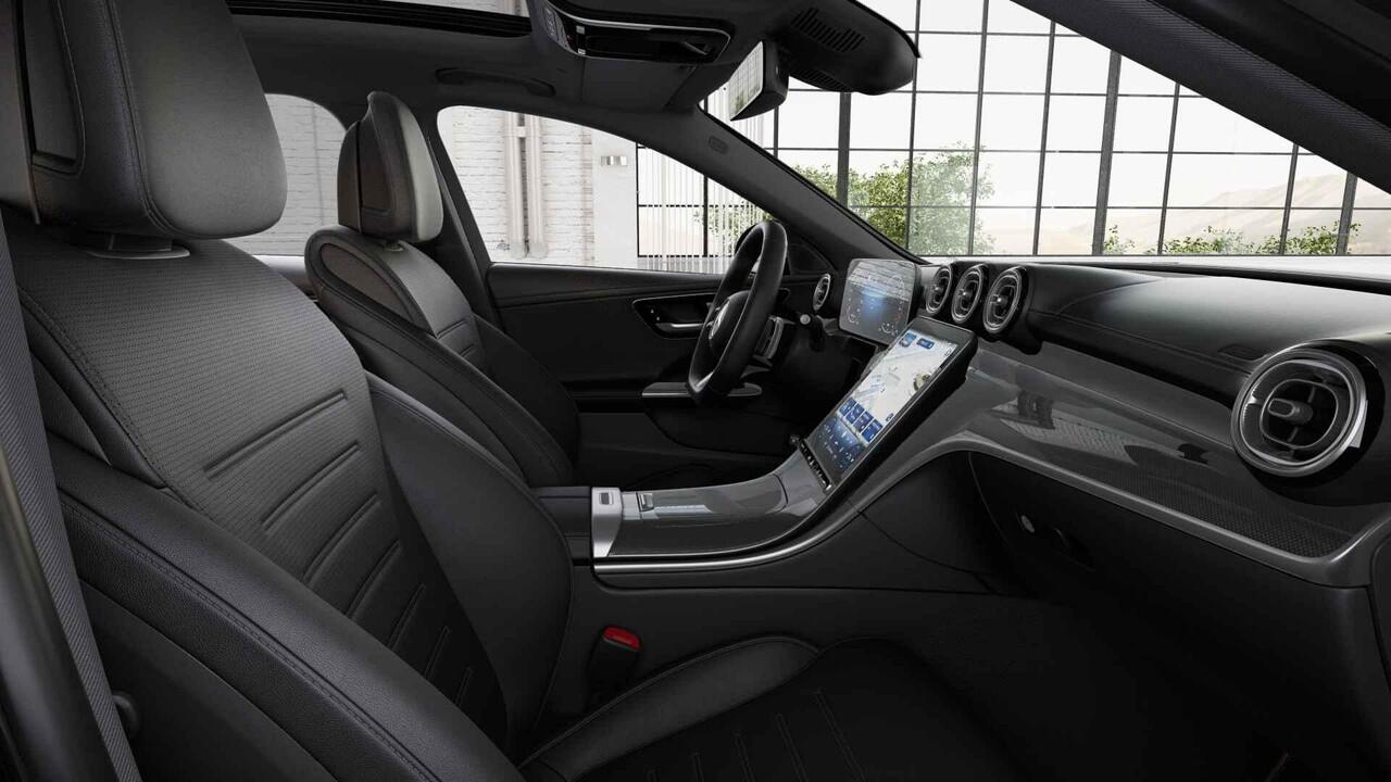 Mercedes-Benz C-KLASSE 300e Business Solution AMG | Digital Light | Nightpakket | Memory | Panoramaschuifdak | Dodehoekassistent |360° camera | Stoelverwarming voor |