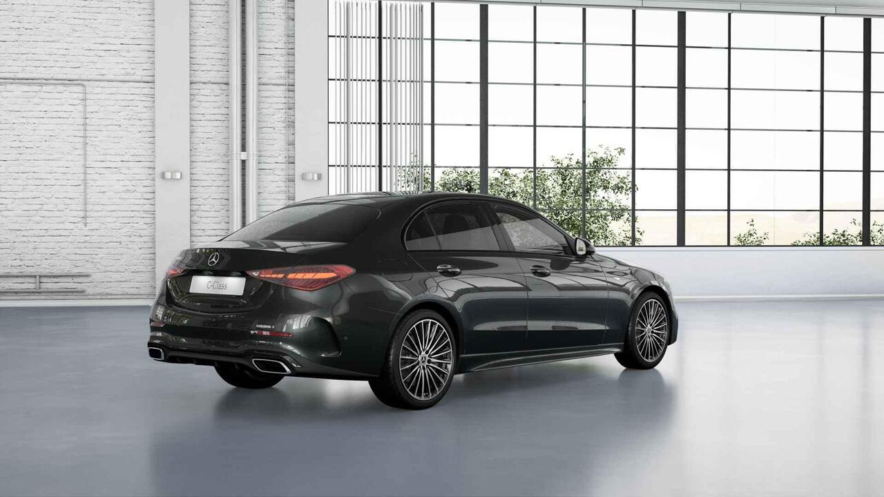 Mercedes-Benz C-KLASSE 300e Business Solution AMG | Digital Light | Nightpakket | Memory | Panoramaschuifdak | Dodehoekassistent |360° camera | Stoelverwarming voor |