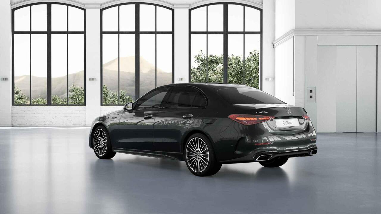 Mercedes-Benz C-KLASSE 300e Business Solution AMG | Digital Light | Nightpakket | Memory | Panoramaschuifdak | Dodehoekassistent |360° camera | Stoelverwarming voor |