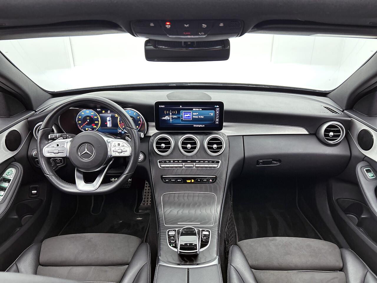 Mercedes-Benz C-KLASSE Estate 180 Business Solution AMG AMG Line | Night Pakket | Panorama Schuif-Kanteldak | Parkeerpakket met 360°-camera | Sfeerverlichting. Inclusief 24 maanden Mercedes-Benz Certified garantie voor Europa.