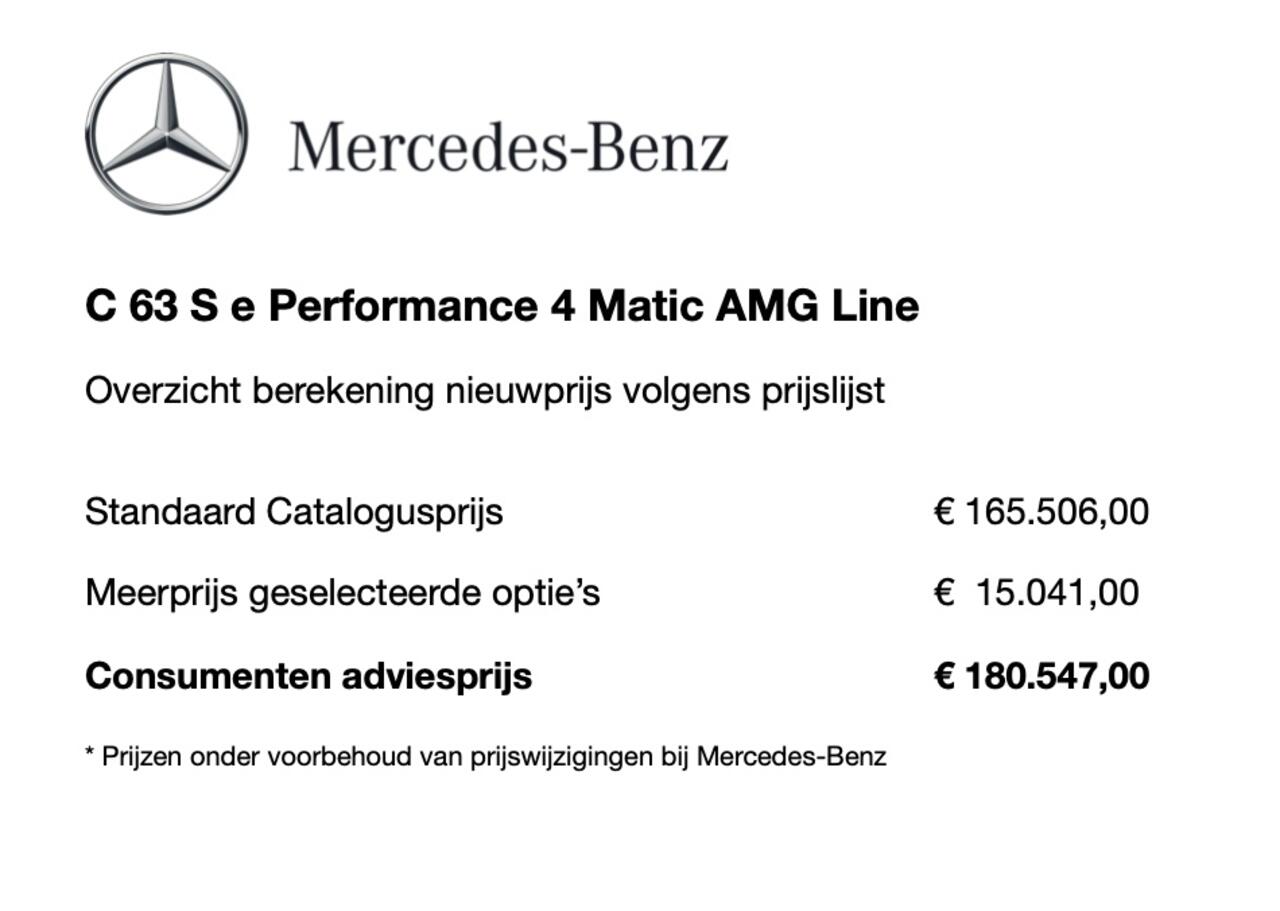 Mercedes-Benz C-KLASSE AMG 63 S E Performance