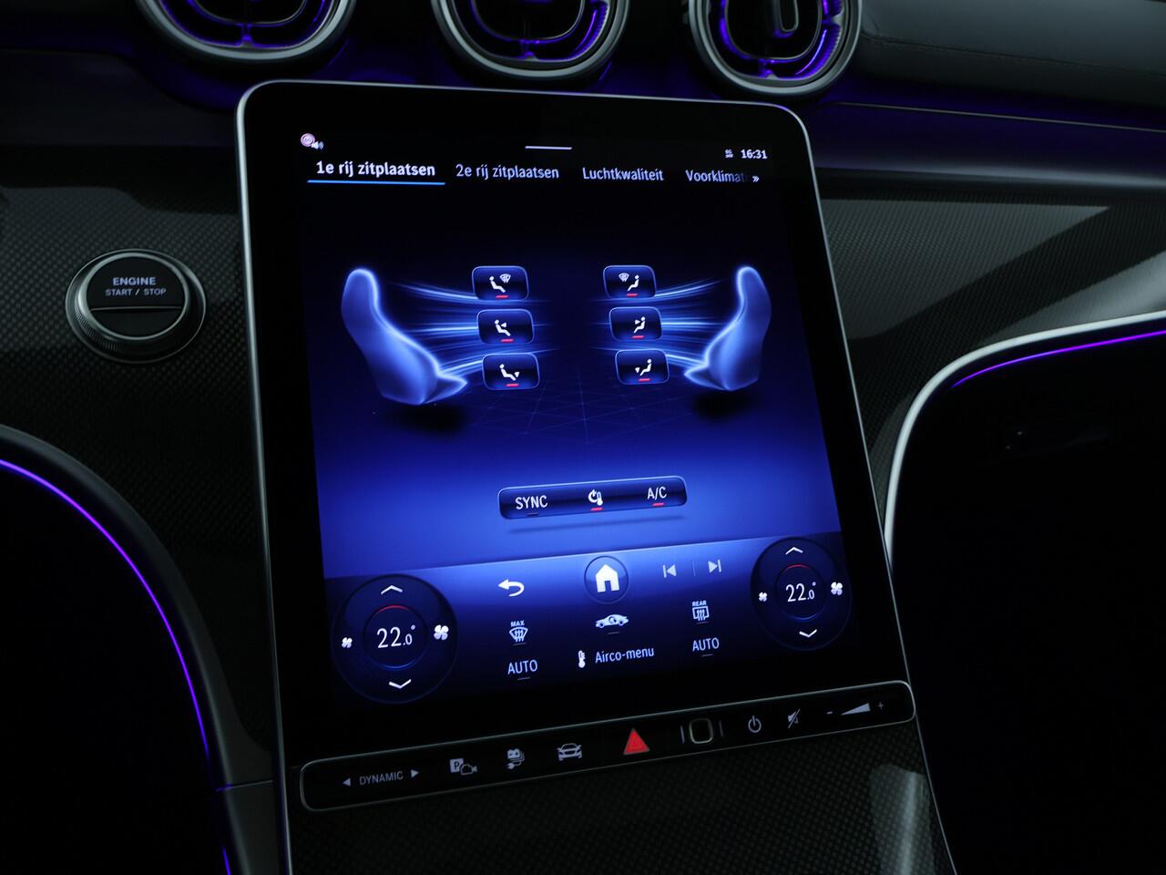 Mercedes-Benz C-KLASSE 300 e Business Solution AMG Nightpakket | Trekhaak | Panoramadak | Burmester | Head Up | Dode Hoek Ass. | 360°-camera | Memory | Alarm | Inclusief 24 maanden Mercedes-Benz Certified garantie voor Europa.