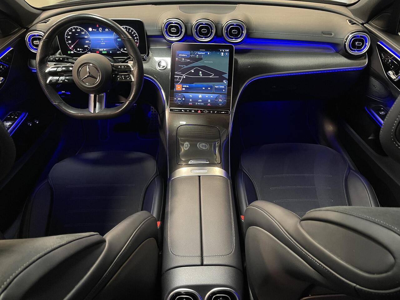 Mercedes-Benz C-KLASSE Estate 300 e AMG Line 18"/Panoramadak/Laser LED/Trekhaak/Stoelverwarming + memory l + r/Adaptieve cruise/Sfeerverlichting premium/Elektrische klep/Apple Carplay & Android Auto