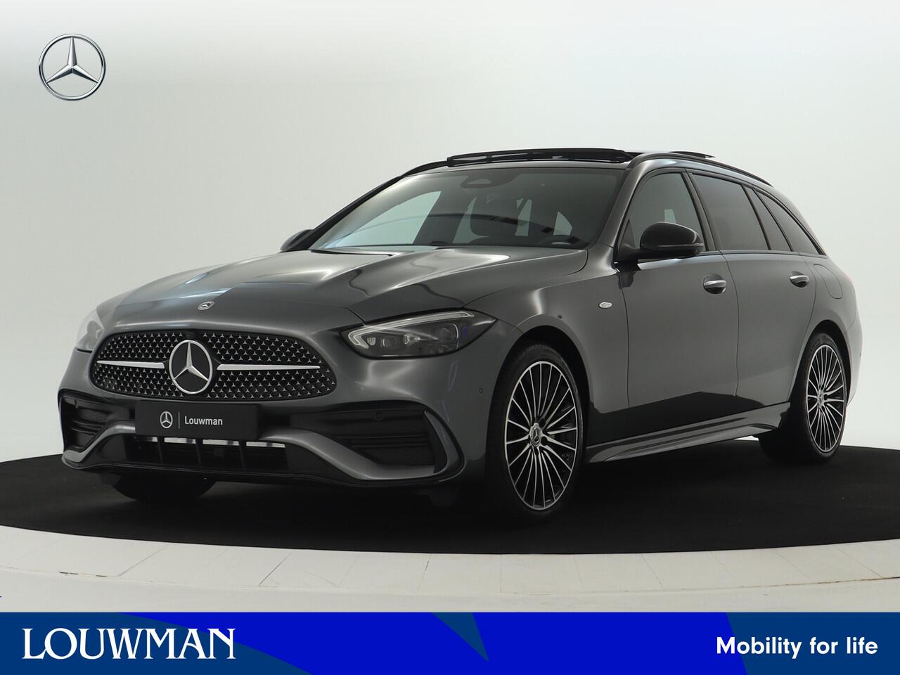 Mercedes-Benz C-KLASSE Estate 300 e Business Solution AMG | Trekhaak | Nightpakket | AMG Line Premium Plus | Parkeerpakket met 360°-camera | Antidiefstalpakket GUARD 360° Plus | KEYLESS GO-comfortpakket | EASY PACK achterklep |