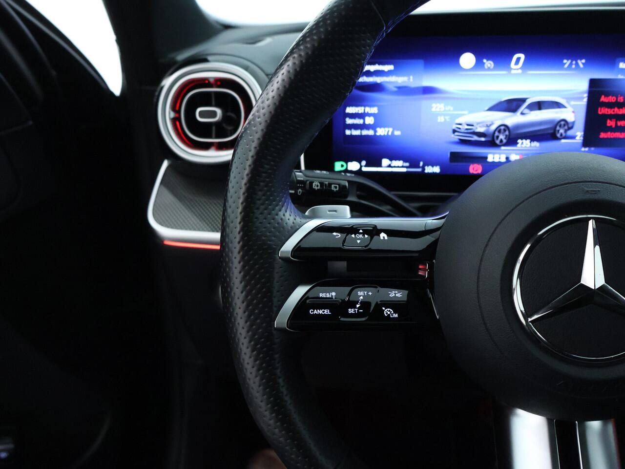 Mercedes-Benz C-KLASSE Estate 180 Star Edition AMG Line | AMG Line | Panoramadak | Trekhaak | Memory voorstoelen | Alarm Klasse 3 | Dodehoek Assist | Easy-Pack Achterklep. Inclusief 24 maanden MB Certified garantie voor Europa.