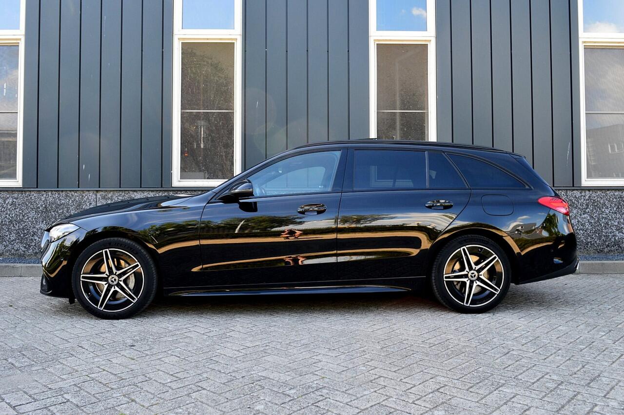 Mercedes-Benz C-KLASSE Estate 300 e AMG Line Rijklaarprijs-Garantie Panorama dak Leder Led Sfeerverlichting Navigatie