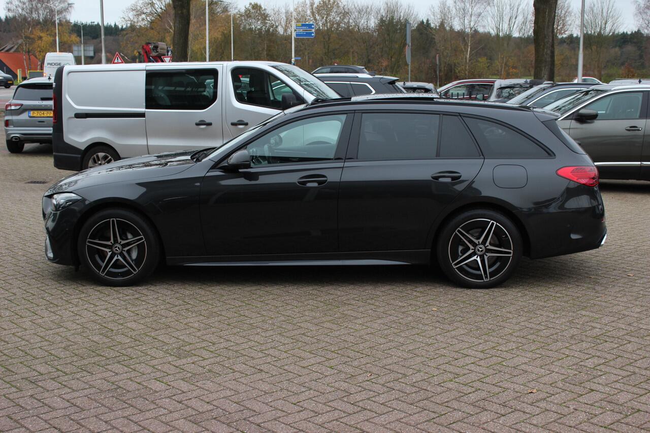 Mercedes-Benz C-KLASSE Estate 300 e 4MATIC AMG Line / Panoramadak / 360Camera / Burmester / Sfeerverlichting / 18'' / CarPlay / Stoelverwarming / DAB / Cruise Control