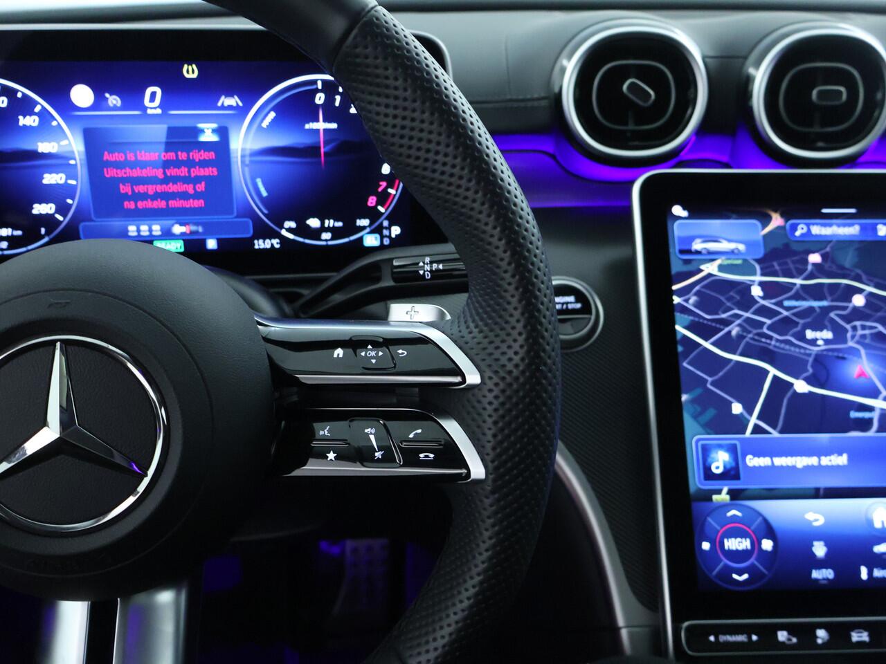 Mercedes-Benz C-KLASSE Estate 300 e AMG Plug-In Hybride AMG Line | Night Pakket | Trekhaak | Panorama Schuif-Kanteldak | Dodehoek Assist. Inclusief 24 maanden MB Certified garantie voor Europa.