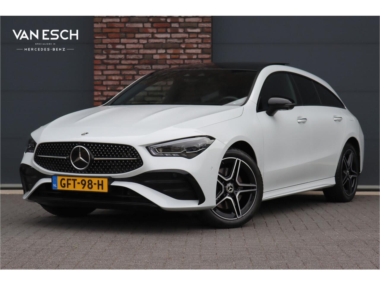 Mercedes-Benz CLA-KLASSE Shooting Brake 250 e AMG Line Aut8 | Facelift | Panoramadak | Distronic+ | Memory | Verwarmd Stuuwiel | Leder | HUD | Sfeerverlichting | Augmented Reality | Surround Camera | Keyless Go |