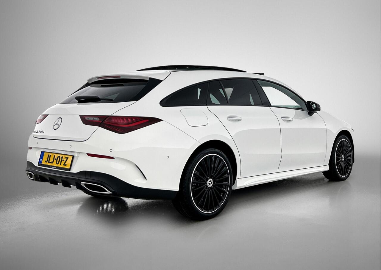 Mercedes-Benz CLA-KLASSE Shooting Brake 250 e AMG Plug-In Hybride Trekhaak | AMG Line | Panoramadak | Night Pakket | 19 Inch AMG Velgen | Stuur en Stoelverwarming. Inclusief 48 maanden MB Certified garantie voor Europa.