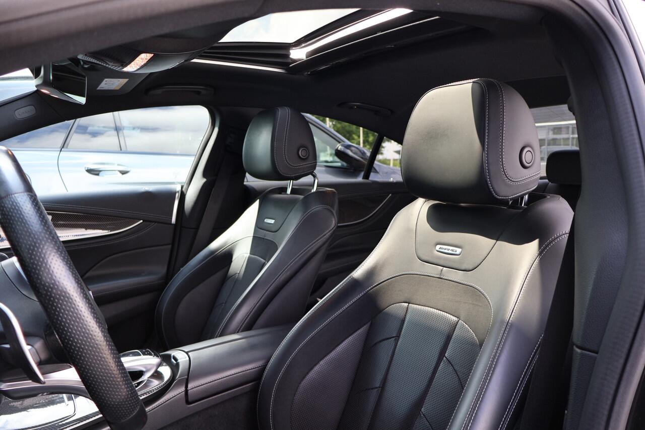 Mercedes-Benz CLS-KLASSE AMG 53 4MATIC+ Premium Plus l Schuif- / Kanteldak l Distronic Plus l Memory l Stoelverwarming en Stoelventilatie l Head Up l LED adaptief l Airmatic l Keyless Go l Burmester l Sfeerverlichting l Nappa LEDER l AMG Night pakket l Achteruitrij camera | Draad