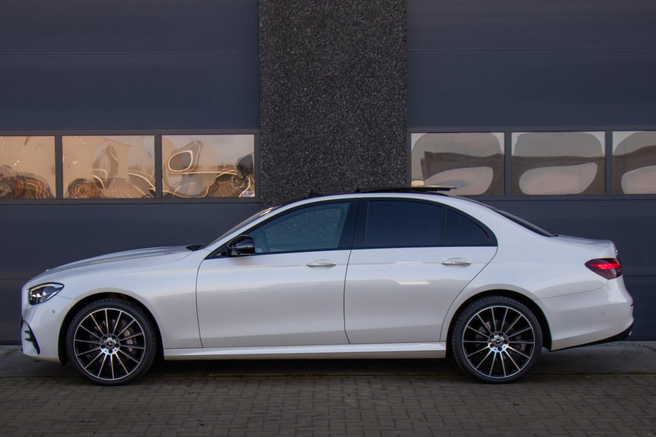 Mercedes-Benz E-KLASSE 300 e 4MATIC AMG Line | E300 Hybride | Pano | Matrix LED | Burmester | Night | Keyless | Adapt. Cruise | Trekhaak | 20 Inch | 360 | Carplay | DAB | Trekhaak | Sfeer | Dodehoek | Lane Assist | BTW | Dealer Onderhouden | Garantie
