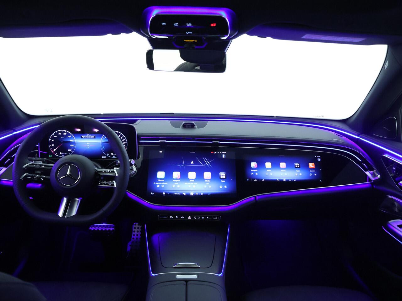 Mercedes-Benz E-KLASSE 300e Sport Edition | Nappa zwart leder | Trekhaak elektr. | Panorama Schuif/kanteldak | SUPERSCREEN dashboard | Burmester Sound | Distronic | Memory voorstoelen pakket met verwarming en ventilatie | Winter pakket | KEYLESS GO-pakket | Zonneschermen pakket