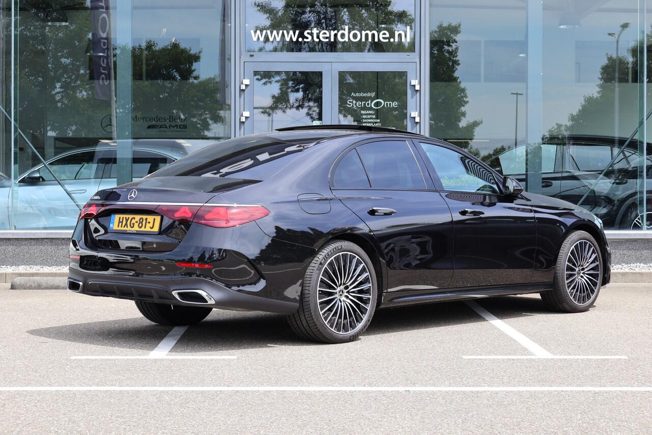 Mercedes-Benz E-KLASSE 300 e AMG Line l Panoramadak l 360 Camera l Head-up l DISTRONIC l Night pakket lBurmester 4 D l Digital Light l Keyless Go l I MBUX l Night pakket I Memory stoelen I Essenhout I Augmented Reality I Stoelverwarming l