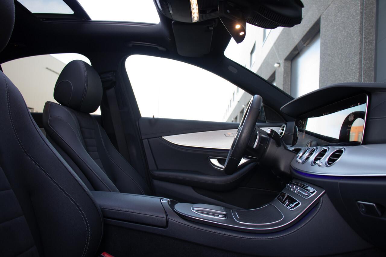 Mercedes-Benz E-KLASSE 300 e 4MATIC AMG Line | E300 Hybride | Pano | Matrix LED | Burmester | Night | Keyless | Adapt. Cruise | Trekhaak | 20 Inch | 360 | Carplay | DAB | Trekhaak | Sfeer | Dodehoek | Lane Assist | BTW | Dealer Onderhouden | Garantie