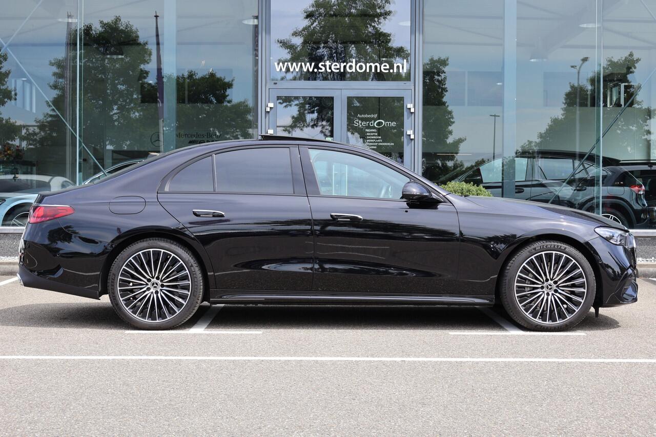 Mercedes-Benz E-KLASSE 300 e AMG Line l Panoramadak l 360 Camera l Head-up l DISTRONIC l Night pakket lBurmester 4 D l Digital Light l Keyless Go l I MBUX l Night pakket I Memory stoelen I Essenhout I Augmented Reality I Stoelverwarming l
