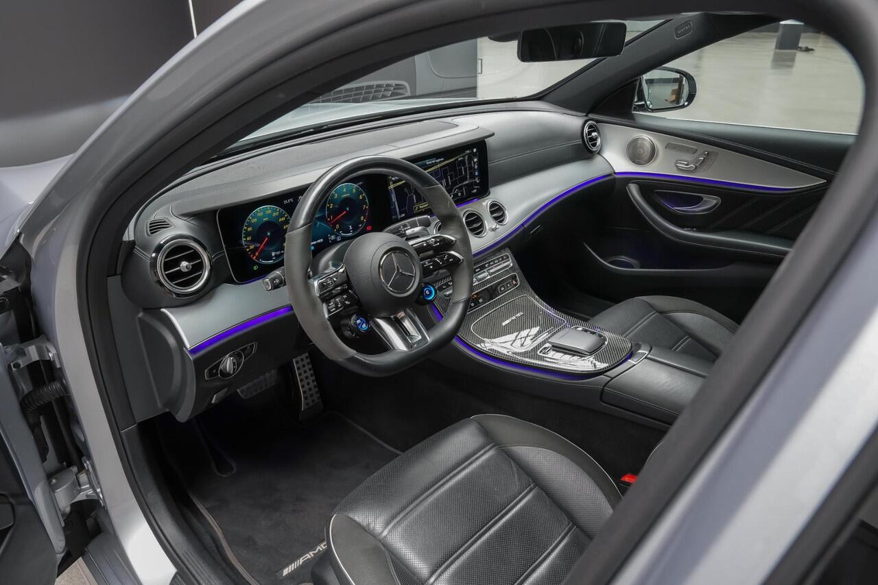 Mercedes-Benz E-KLASSE AMG 63 S 4MATIC+ |keramische remmen|panoramadak|Burmester|sportuitlaat|360 camera|memory|multibeam LED|Apple Carplay|blind spot|20" lichtmetalen velgen|