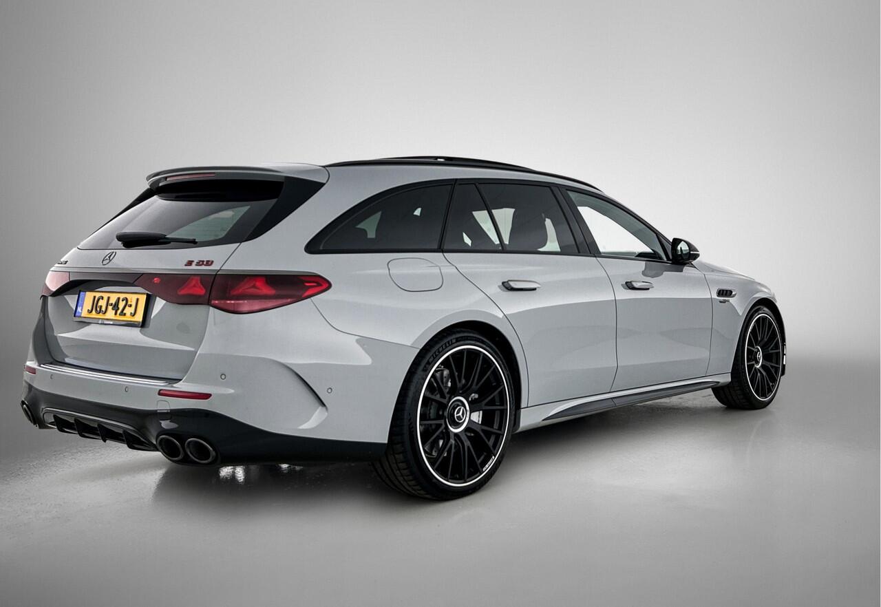 Mercedes-Benz E-estate Mercedes-AMG 53 4MATIC+ Night Pakket 1+2 | Panoramadak | 21 Inch AMG Velgen | Burmester® | Trekhaak | AMG Real Performance Sound. Inclusief 24 maanden MB Certified garantie voor Europa.