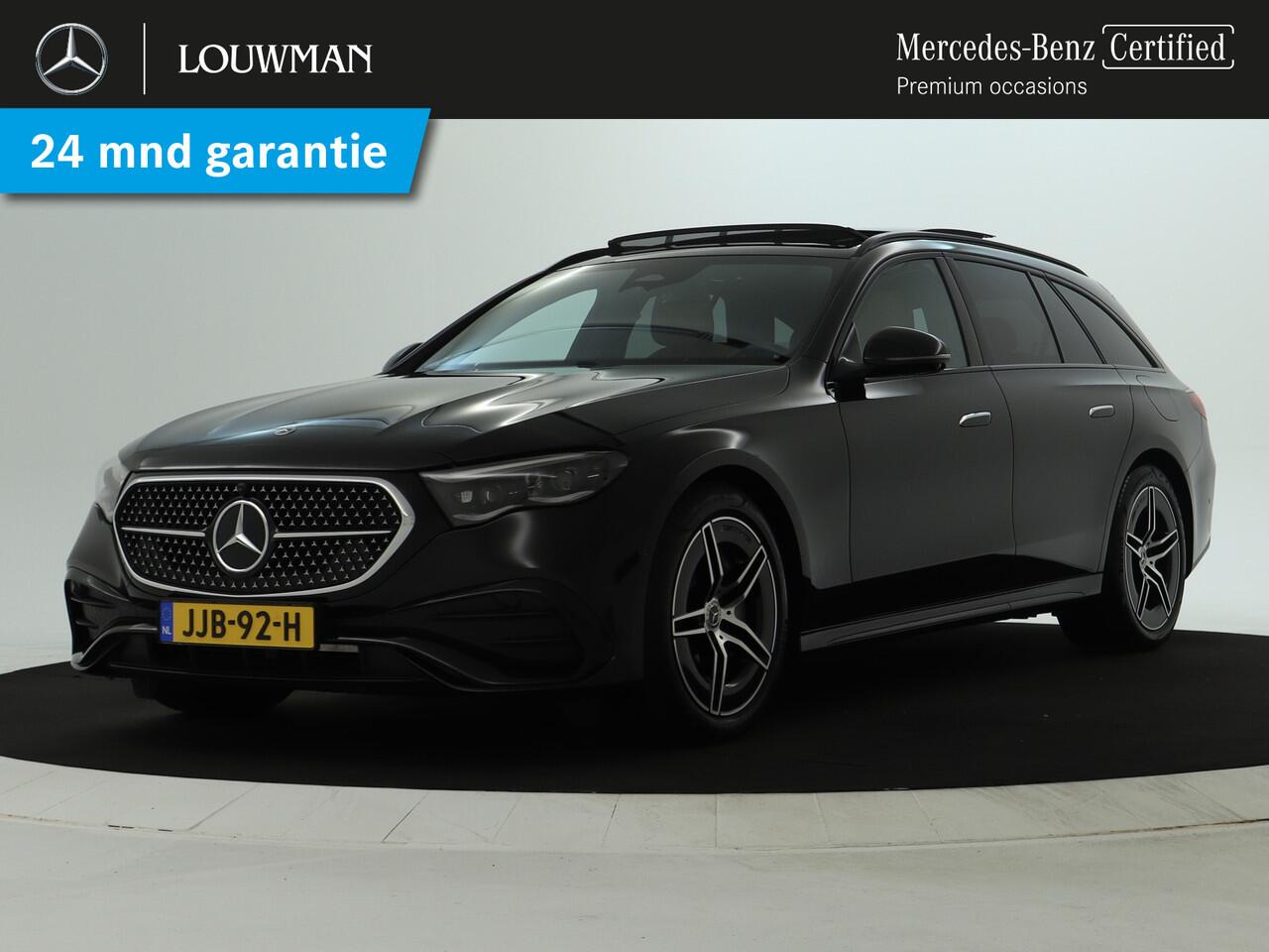 Mercedes-Benz E-estate 300 e AMG Plug-In Hybride | AMG Line | Night Pakket | Panoramadak | MBUX Superscreen | Burmester® | AC en DC Laden. Inclusief 24 maanden MB Certified garantie voor Europa.