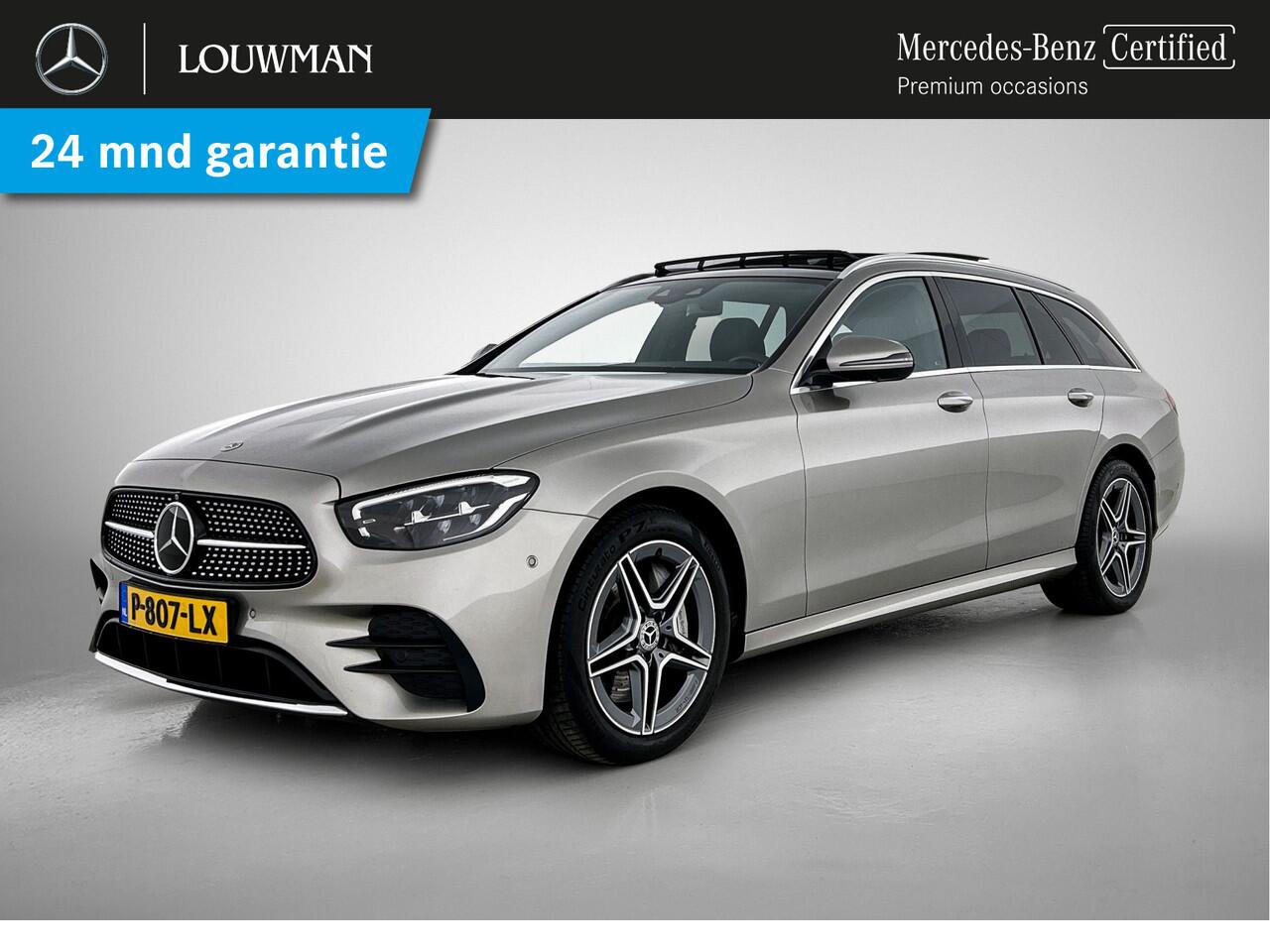Mercedes-Benz E-estate 300 e Business Solution AMG | Panorama schuif/kanteldak | Trekhaak af fabriek wegklapbaar | Lederen bekleding | Alarm SCM3 | 360gr Camera | Inclusief 24 maanden Mercedes-Benz Certified garantie voor Europa.