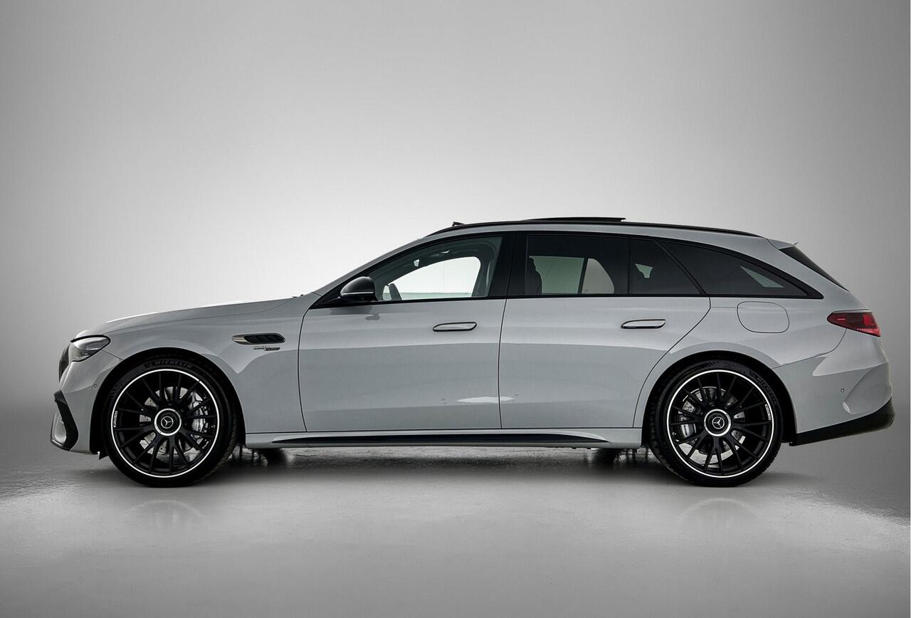 Mercedes-Benz E-estate Mercedes-AMG 53 4MATIC+ Night Pakket 1+2 | Panoramadak | 21 Inch AMG Velgen | Burmester® | Trekhaak | AMG Real Performance Sound. Inclusief 24 maanden MB Certified garantie voor Europa.