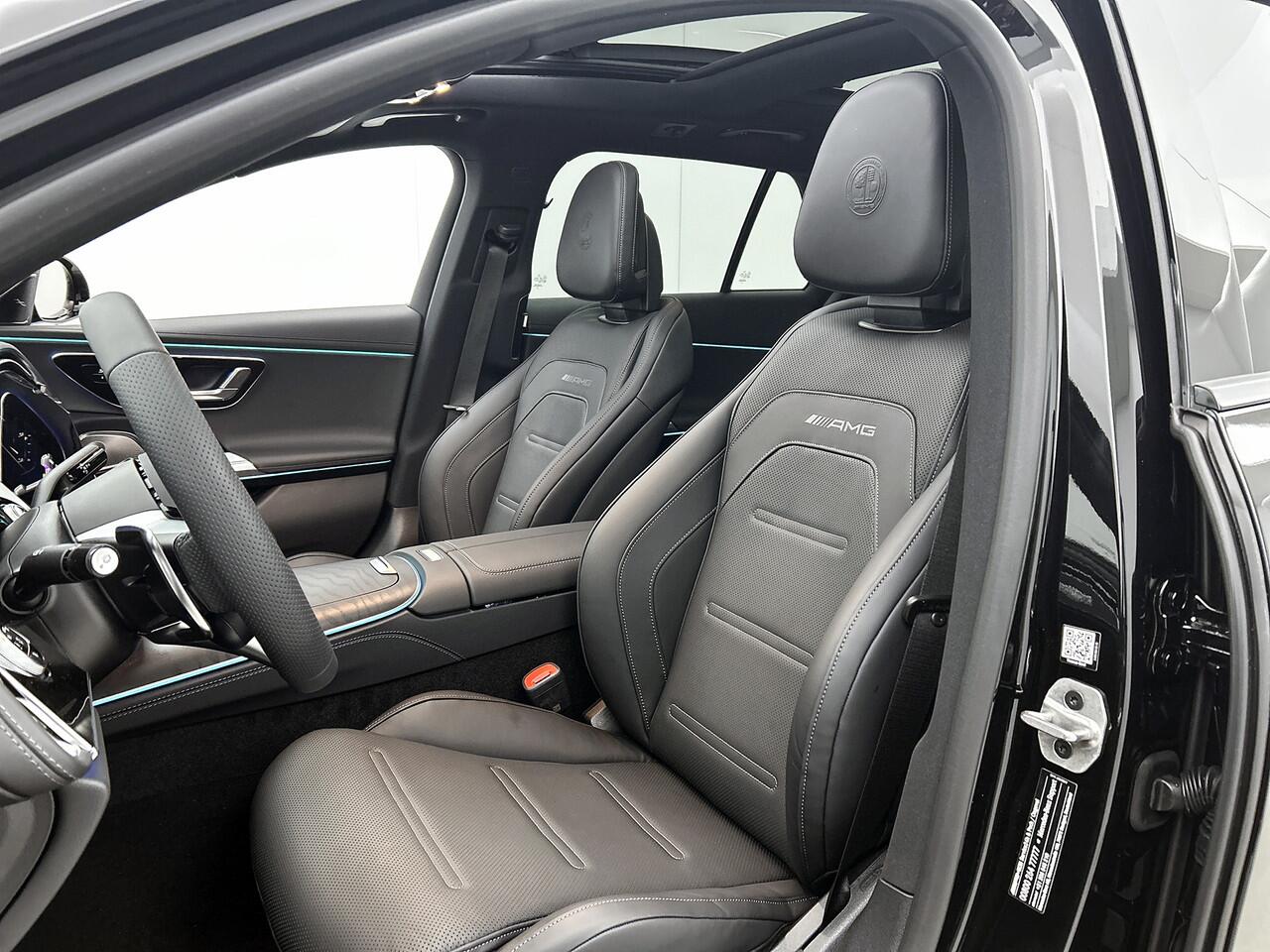 Mercedes-Benz E-estate AMG 53 4MATIC+ Night Edition | AMG DYNAMIC PLUS pakket | Multicontourstoelen voor | Trekhaak | Rijassistentiepakket Plus | 21 inch AMG velgen | Premium Plus pakket | Stoelverwarming achter | AIR BALANCE pakket | Warmtecomfort pakket |