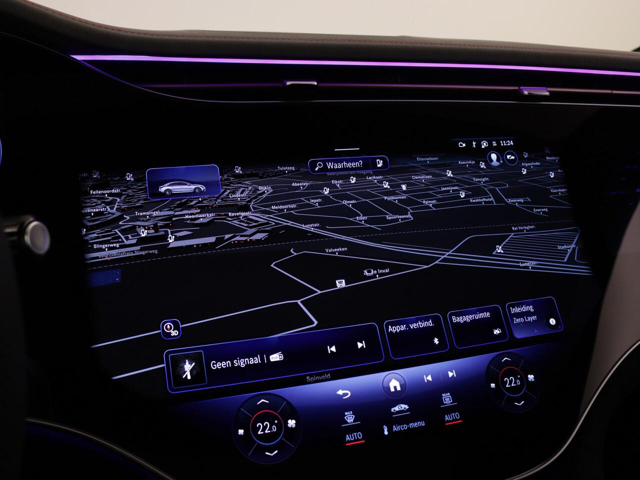 Mercedes-Benz EQE AMG 43 4MATIC 91 kWh | 476 PK | AMG Nightpakket | Premium Plus Pack | MBUX HYPERSCREEN | Verwarmd stuurwiel en voorruit | Burmester® soundsystem | Sierdelen AMG Carbon | Rijassistentiepakket plus | 360° camera | Nappaleder |